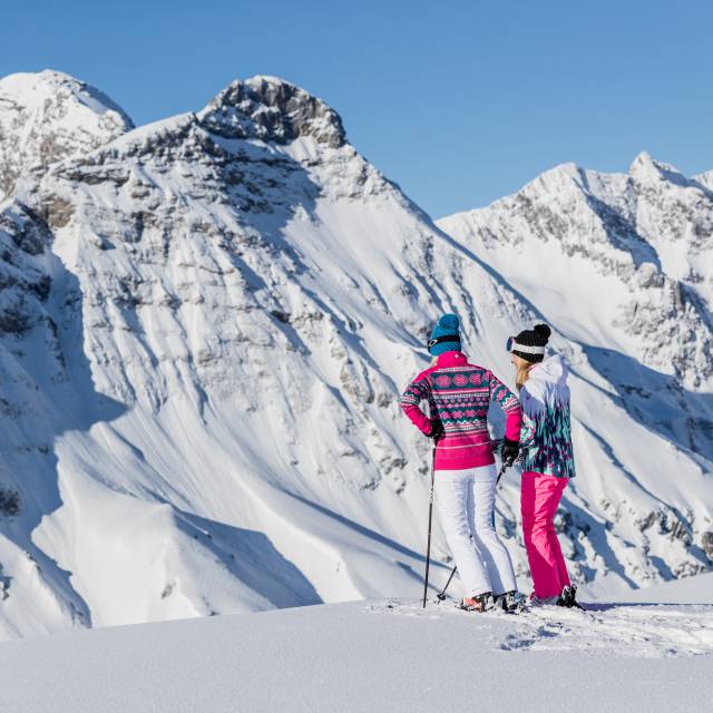 Skifahrer vor der Abfahrt